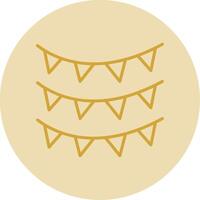 Bunting Line Yellow Circle Icon vector