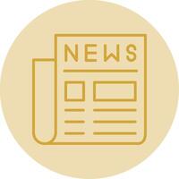 Newspaper Line Yellow Circle Icon vector