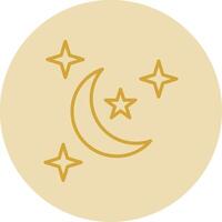 Night Line Yellow Circle Icon vector