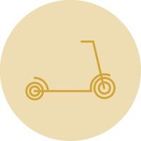 patada scooter línea amarillo circulo icono vector