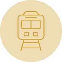 Train Line Yellow Circle Icon vector