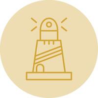 Lighthouse Line Yellow Circle Icon vector