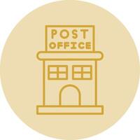 Post Office Line Yellow Circle Icon vector