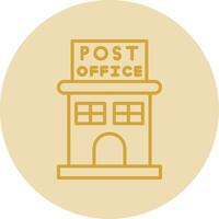 Post Office Line Yellow Circle Icon vector