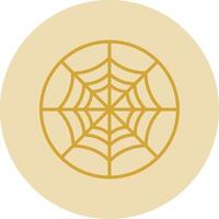 Spider Web Line Yellow Circle Icon vector