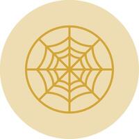 araña web línea amarillo circulo icono vector