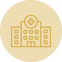 Hospital Line Yellow Circle Icon vector