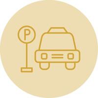 Parking Area Line Yellow Circle Icon vector