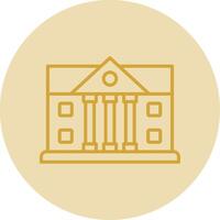 Bank Line Yellow Circle Icon vector