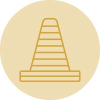 Traffic Cone Line Yellow Circle Icon vector