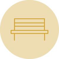 Bench Line Yellow Circle Icon vector