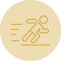 Jogging Line Yellow Circle Icon vector