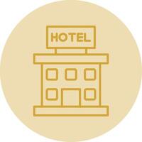 Hotel Line Yellow Circle Icon vector