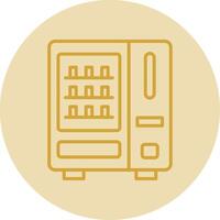 Vending Machine Line Yellow Circle Icon vector