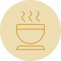 Bowl Line Yellow Circle Icon vector