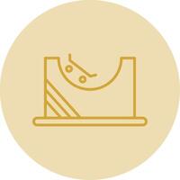 Skate Park Line Yellow Circle Icon vector