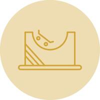 Skate Park Line Yellow Circle Icon vector