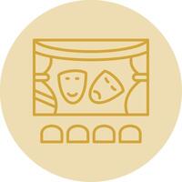 Theatre Line Yellow Circle Icon vector