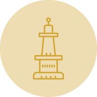 Monument Line Yellow Circle Icon vector