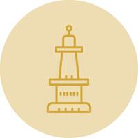 Monument Line Yellow Circle Icon vector