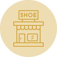 Store Line Yellow Circle Icon vector