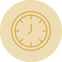 Clock Line Yellow Circle Icon vector