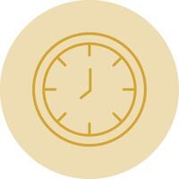 reloj línea amarillo circulo icono vector