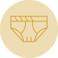 Underwear Line Yellow Circle Icon vector