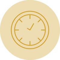 Clock Line Yellow Circle Icon vector