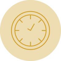 Clock Line Yellow Circle Icon vector