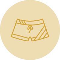 Short Line Yellow Circle Icon vector