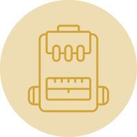 Backpack Line Yellow Circle Icon vector