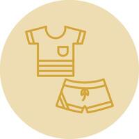 Sportswear Line Yellow Circle Icon vector