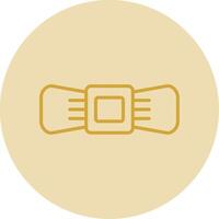 Bow Line Yellow Circle Icon vector