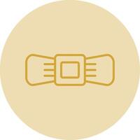 Bow Line Yellow Circle Icon vector