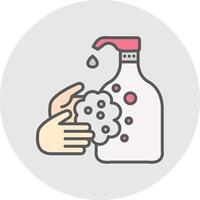 Hand Wash Line Filled Light Icon vector