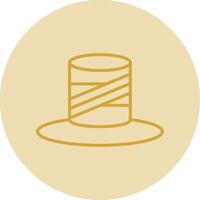 Top Hat Line Yellow Circle Icon vector