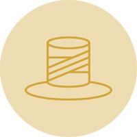 Top Hat Line Yellow Circle Icon vector