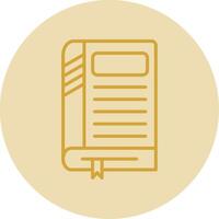 Book Line Yellow Circle Icon vector
