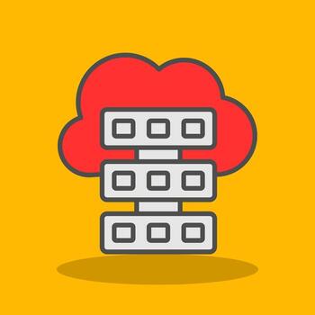 Cloud Computing Filled Shadow Icon vector