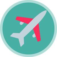 Old Plane Flat Multi Circle Icon vector