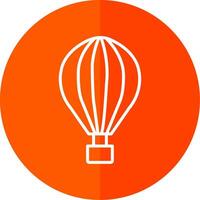 Hot Air Balloon Line Red Circle Icon vector