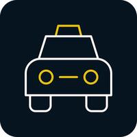 Taxi Line Red Circle Icon vector