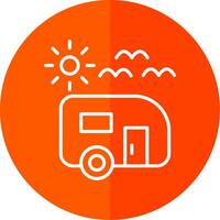 Trailer park Line Red Circle Icon vector