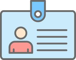 Id Card Line Filled Light Icon vector