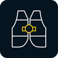 Life Jacket Line Red Circle Icon vector