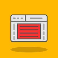 Web Page Filled Shadow Icon vector