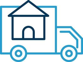 Moving Service Line Blue Two Color Icon vector