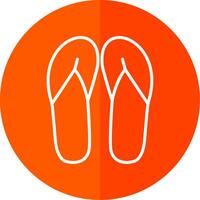 Sandals Line Red Circle Icon vector