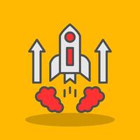 Rocket Filled Shadow Icon vector